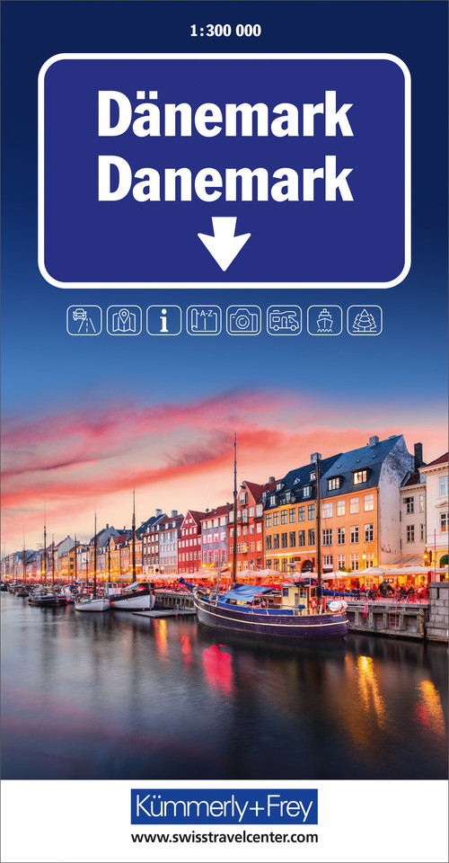Dänemark, Strassenkarte 1:300'000