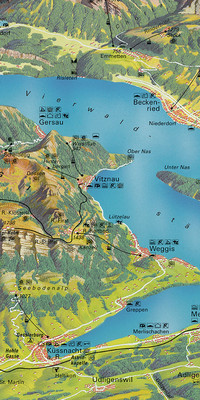 Switzerland, Lucerne, Central Switzerland, panoramic map