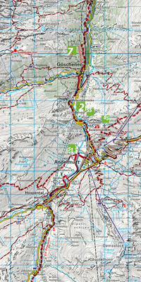 Schweiz, Gotthard, Grimsel - Susten - Oberalp, Nr. 19, Wanderkarte 1:60'000