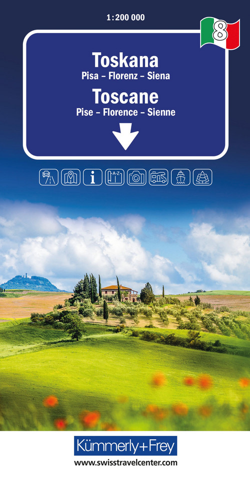 Italy, Tuscany, Nr. 8, Road map 1:200,000