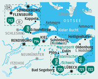 KOMPASS Wanderkarten-Set 724 Ostseeküste von Lübeck bis Dänemark (2 Karten) 1:50.000