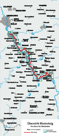 KOMPASS Wander-Tourenkarte Rheinsteig 1:50.000