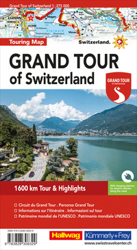 Schweiz, Strassenkarte, Grand Tour of Switzerland Touring map 1:275'000