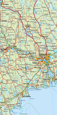 Schweden-Nord (Süd), Östersund - Umea - Lulea, Nr. 5, Strassenkarte 1:400'000