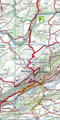 Schweiz, Franches-Montagnes - Lac de Bienne, Nr. 10, Wandertourenkarte 1:40'000