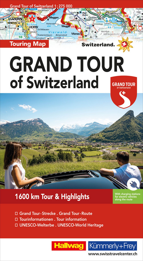 Switzerland, Road map, Grand Tour of Switzerland Touring map 1:275'000