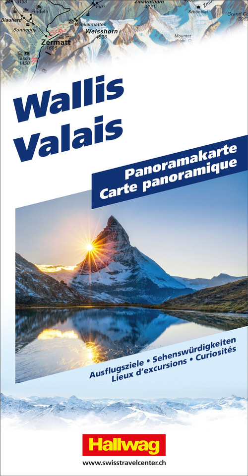 Schweiz, Wallis, Panoramakarte