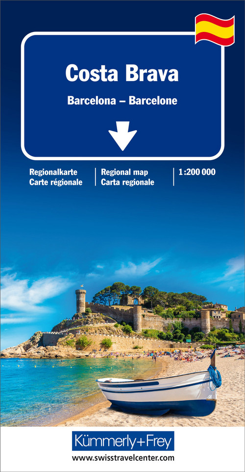 Spanien, Costa Brava, Strassenkarte 1:200'000