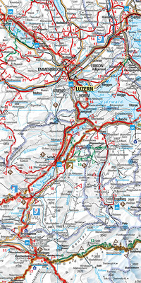 Switzerland, Cycling Map 1:301'000