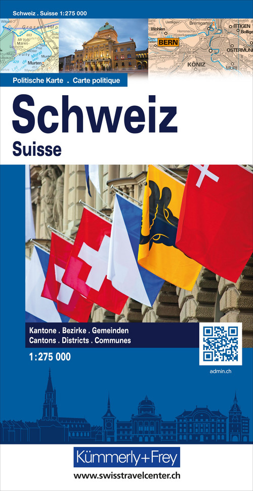 Schweiz politisch, Übersichtskarte 1:275 000