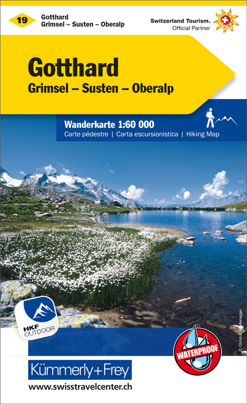 Suisse, Gotthard, Grimsel - Susten - Oberalp, No. 19, carte pédestre 1:60'000
