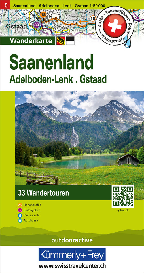 Saanenland Adelboden-Lenk, Gstaad Nr. 05 Touren-Wanderkarte 1:50 000