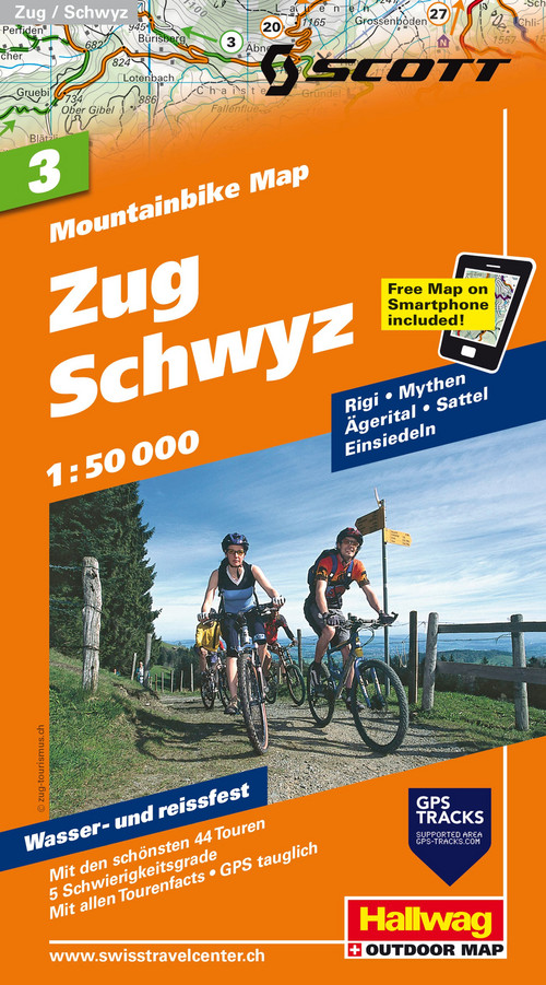 Switzerland, Zug - Schwyz, No. 3, Mountain Bike Map 1:50'000