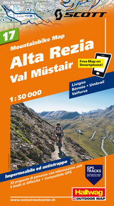 Schweiz, Alta Rezia - Livigno - Bormio - Val Müstair, Nr. 17, Mountainbike-Karte 1:50'000