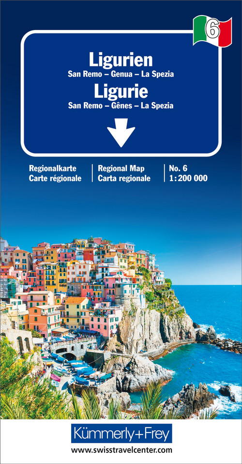 Italy, Liguria, Nr. 6, Road map 1:200'000