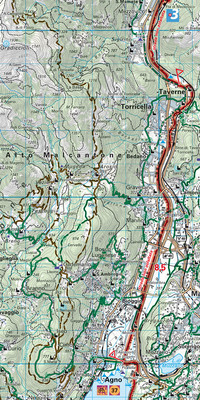 Suisse, Lugano, Locarno, Bellinzona, No. 18, carte cycliste 1:60'000