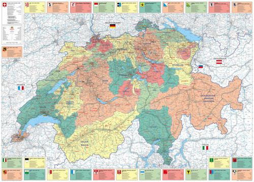 Schweiz, politische Karte 1:275'000