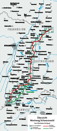 KOMPASS Wander-Tourenkarte Westweg Schwarzwald 1:50.000