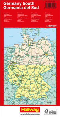 Deutschland Süd Strassenkarte 1:500 000